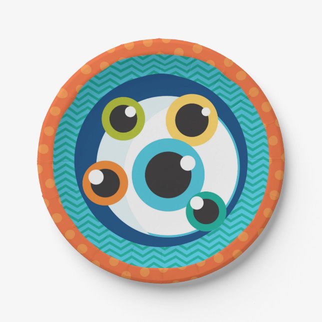 Kleiner Monster-Baby-Duschenpapier-Teller Pappteller (Vorderseite)