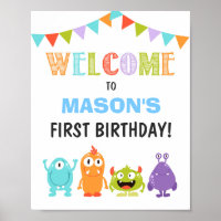 Kleiner Monster Geburtstag Begrüßungsjunge weiß