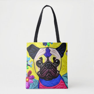 Kleiner Mops-Welpe-Quilt wie Design