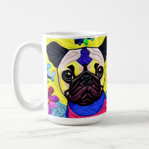 Kleiner Mops-Welpe-Quilt wie Design Kaffeetasse