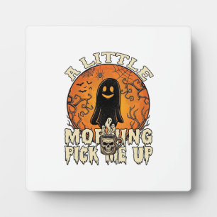 Kleiner Morgen-Pick-Me-Up-Halloween-Geist-Schädel- Fotoplatte