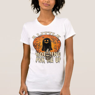 Kleiner Morgen-Pick-Me-Up-Halloween-Geist-Schädel- T-Shirt