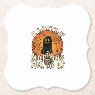 Kleiner Morgen-Pick-Me-Up-Halloween-Geist-Schädel- Untersetzer