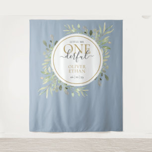 Kleiner Mr ONEderful First Birthday Blue Foto Prop Wandteppich