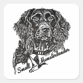Kleiner Munsterlander (Logo) Quadratischer Aufkleber