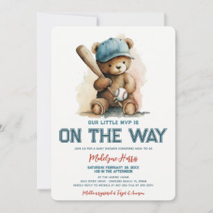 Kleiner MVP Baseball Teddybär Babyparty Einladung