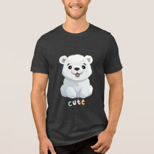 Kleiner niedlicher Bär Tri-Blend Shirt
