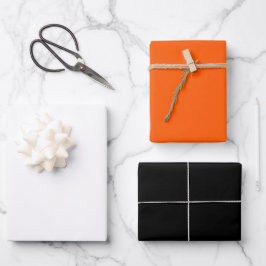 Kleiner Niedlicher Ghost Orange Schwarz-weiß Geschenkpapier Set