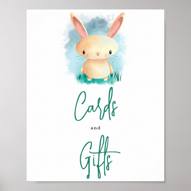 Kleiner niedlicher Hase - Karten und Geschenke Poster (Vorne)