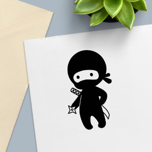 Kleiner Ninja hält Wurfstern Permastempel