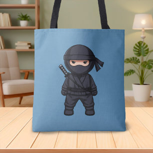 Kleiner Ninja-Krieger auf Blau