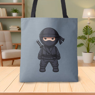 Kleiner Ninja-Krieger auf Grau