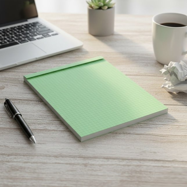 Kleiner Notizblock mit Millimeterpapier grün (Gitt (green graph paper, small grid notepad, pocket math pad, engineering memo pad, quad ruled notebook)