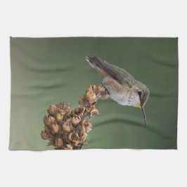 Kleiner Orange Hummingbird Geschirrtuch