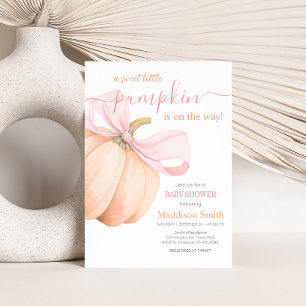 Kleiner orangefarbener Kürbis-Baby-Party Einladung