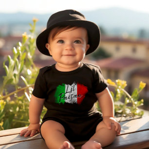 Kleiner Paisan Lustiger Italienischer Baby Schwarz Strampler