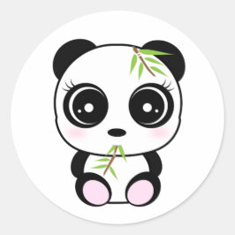 Kleiner Panda, der isst *Panda Pocket* Runder Aufkleber