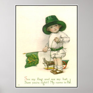 Kleiner Patrick Vintage-Druck Poster