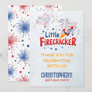 Kleiner patriotischer Feuerwerk-Dankeschön Dankeskarte