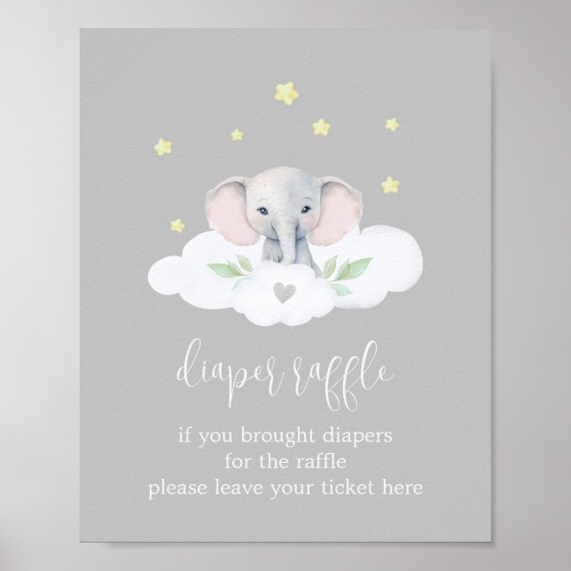 Kleiner Peanut Light Gray Baby Dusche Windelwanne Poster (Vorne)