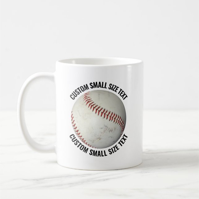 Kleiner personalisierter Text Baseball 325 ml Cust Kaffeetasse (Links)