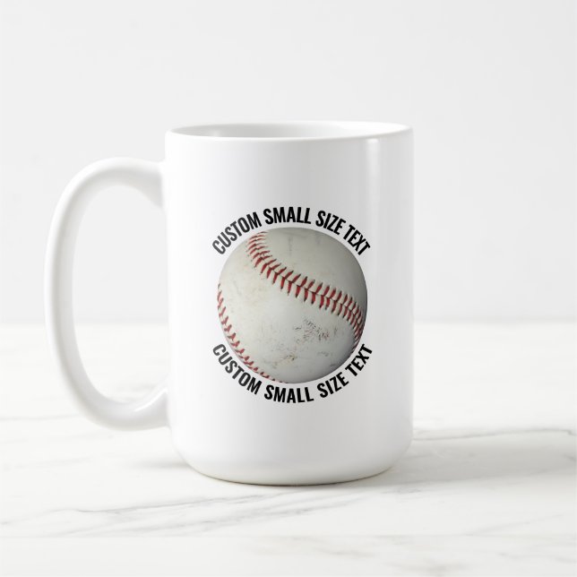 Kleiner personalisierter Text Baseball 425g Custom Kaffeetasse (Links)