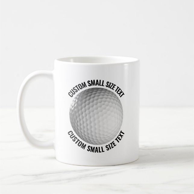 Kleiner personalisierter Text Golfball 325ml Custo Kaffeetasse (Links)