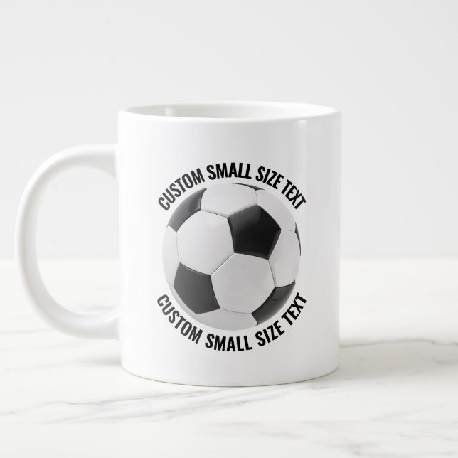 Kleiner personalisierter Textfußball Custom Jumbo-Tasse (Links)
