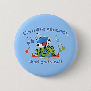 Kleiner Pfau Kurz und Stout Button