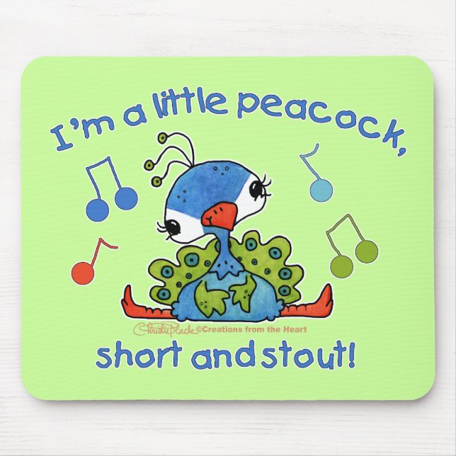 Kleiner Pfau Kurz und Stout Mousepad (Vorne)