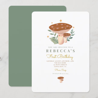 Kleiner Pilz Erster Geburtstag Einladung
