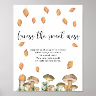 kleiner Pilz - rate das süße Chaos Baby Shower Poster