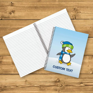 Kleiner Pinguin, der auf Schnee geht Notizbuch