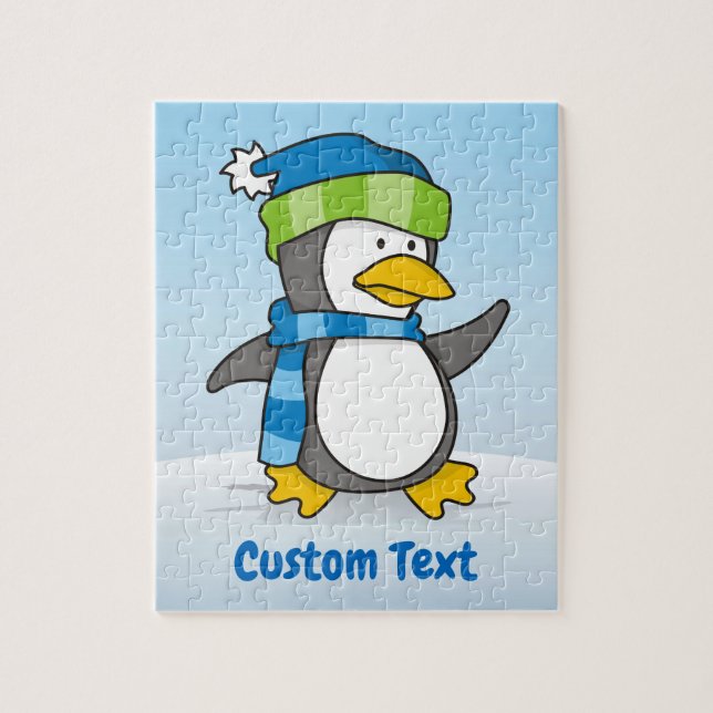 Kleiner Pinguin, der auf Schnee geht Puzzle (Vertikal)