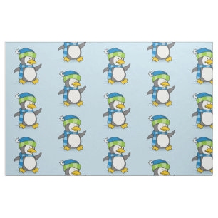 Kleiner Pinguin, der auf Schnee geht Stoff