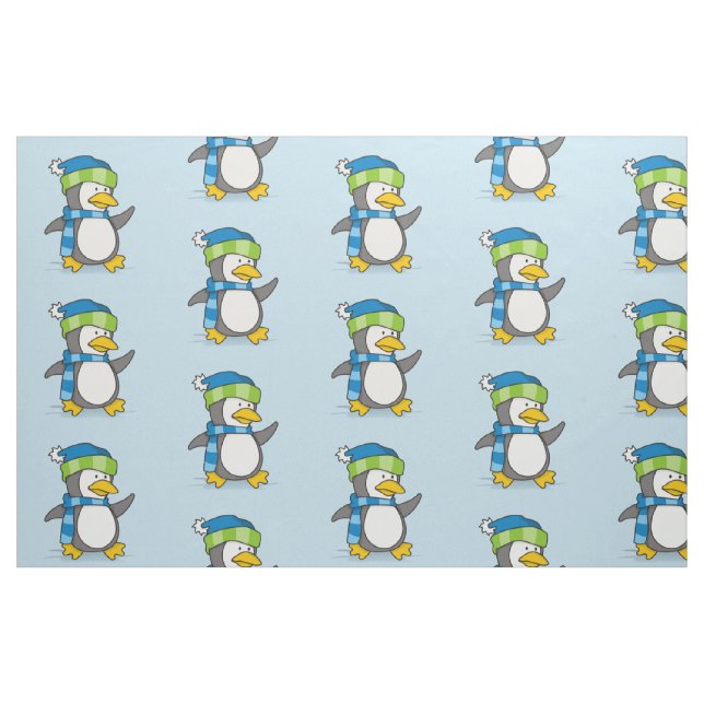 Kleiner Pinguin, der auf Schnee geht Stoff (Fat Quarter (45,7 x 55,9 cm))