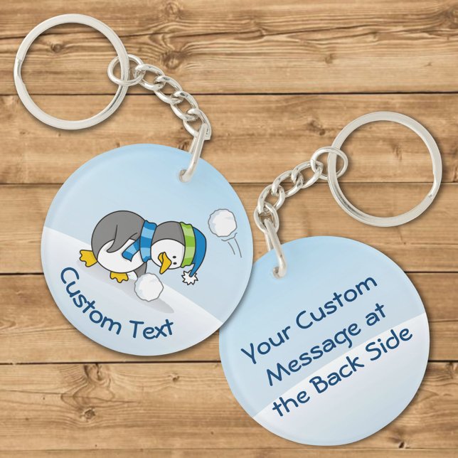 Kleiner Pinguin Erlangen eines Schneeballganges Sc Schlüsselanhänger (Von Creator hochgeladen)