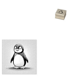Kleiner Pinguin Gummistempel