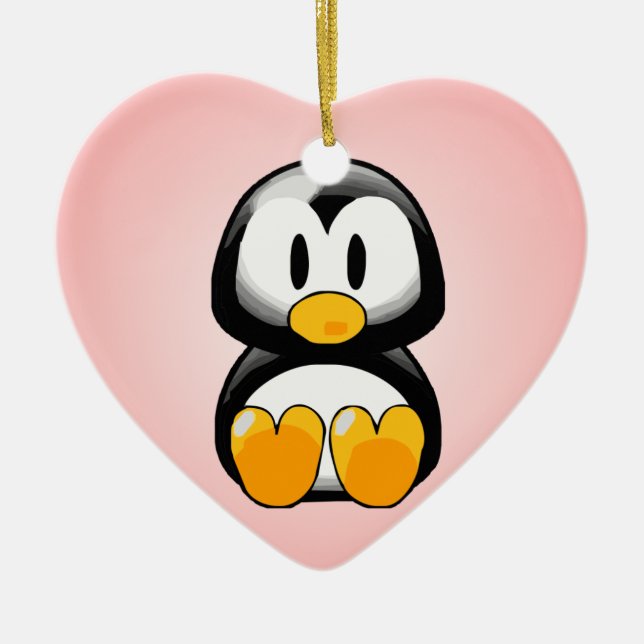 Kleiner Pinguin Keramik Ornament (Vorne)