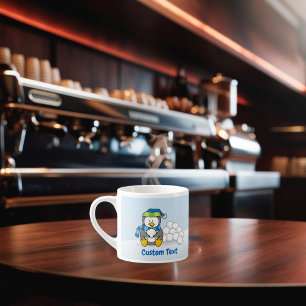 Kleiner Pinguin mit Schneebällen Espressotasse