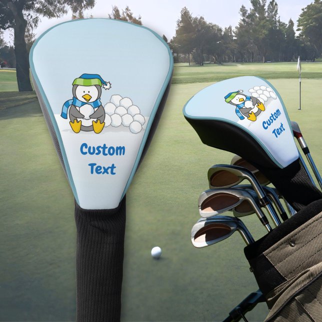 Kleiner Pinguin mit Schneebällen Golf Headcover (Von Creator hochgeladen)
