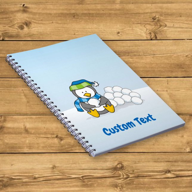 Kleiner Pinguin mit Schneebällen Notizblock (Von Creator hochgeladen)