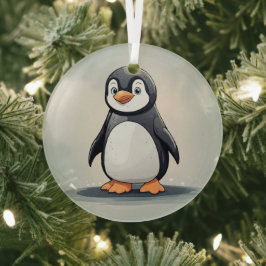 Kleiner Pinguin Ornament Aus Glas