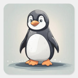 Kleiner Pinguin Quadratischer Aufkleber