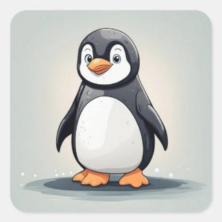 Kleiner Pinguin Quadratischer Aufkleber