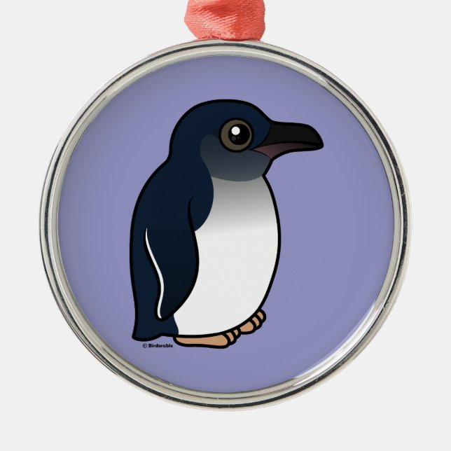 Kleiner Pinguin Silbernes Ornament (Vorne)