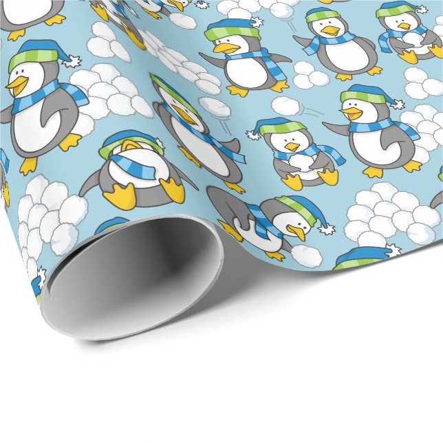 Kleiner Pinguinhintergrund Geschenkpapier (Rolleneckpunkt)