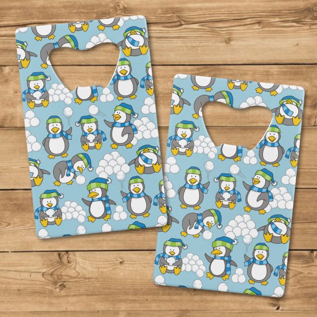 Kleiner Pinguinhintergrund Kreditkarten Flaschenöffner (Von Creator hochgeladen)