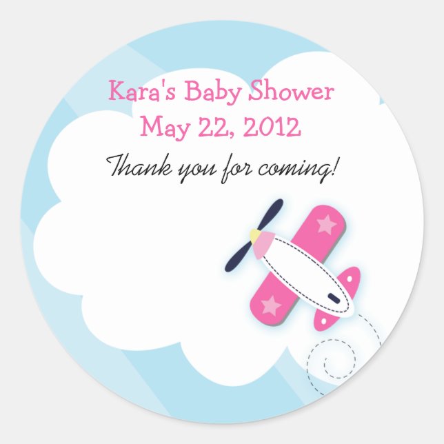 Kleiner Pink Aviator-Rundsticker Runder Aufkleber (Vorderseite)