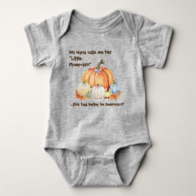 Kleiner Plumpkin Funny Zitat Fall Wasserfarbe Baby Strampler (Vorderseite)